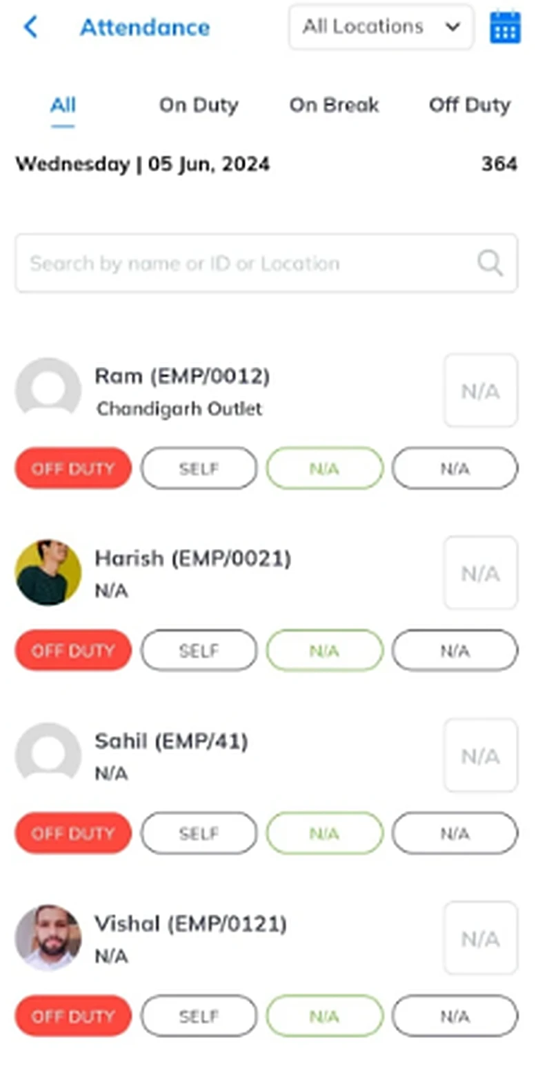 Attendance Manager app screen